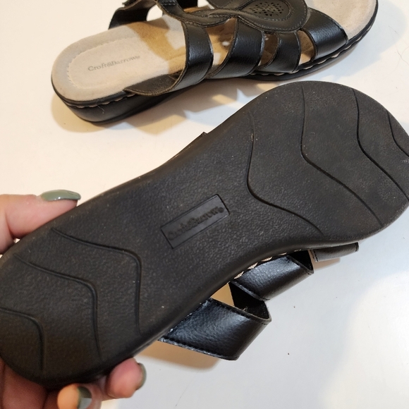 Croft & Borrow Black Comfort Sandals size 8M - Picture 7 of 10